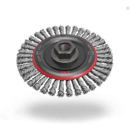 Jaz Stringer Bead Twist Knot Wheel, 7in. , Steel, 5/8in. -11 A.H. 44762P